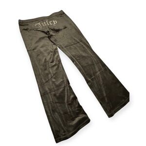 Juicy Couture Velour Flare Pants Black Silver Crystals Large NWT Gift Sexy Y2K